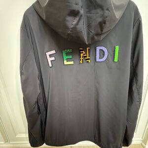 Fendi Logo Black windbreaker Jacket